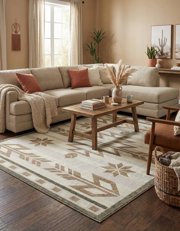 Detail image of 8' x 10' Washable Modern Indoor / Outdoor Rug