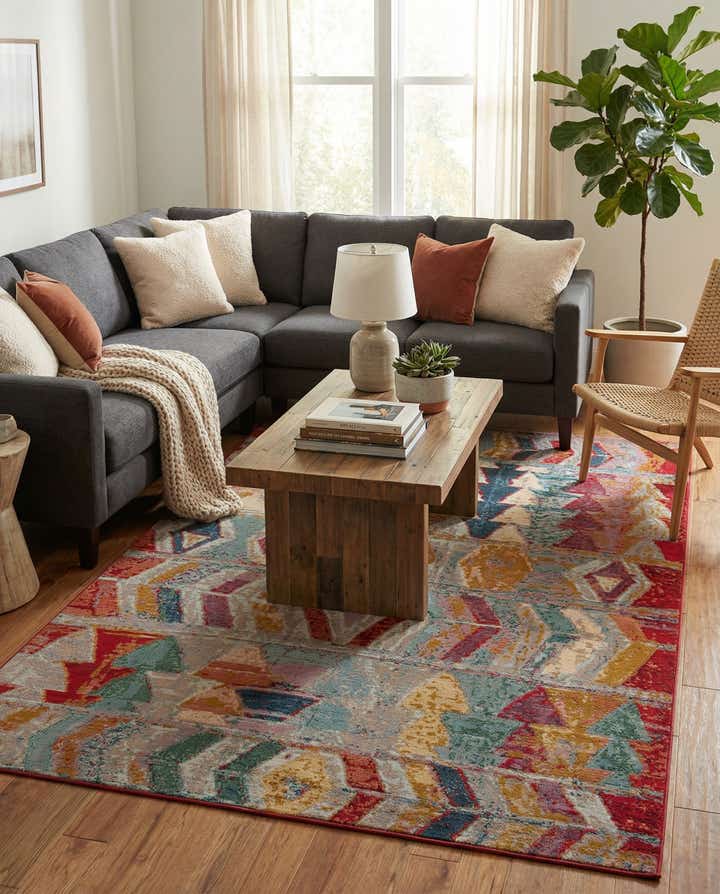 5' 3 x 8' Easy-Clean Modern Indoor / Outdoor Rug