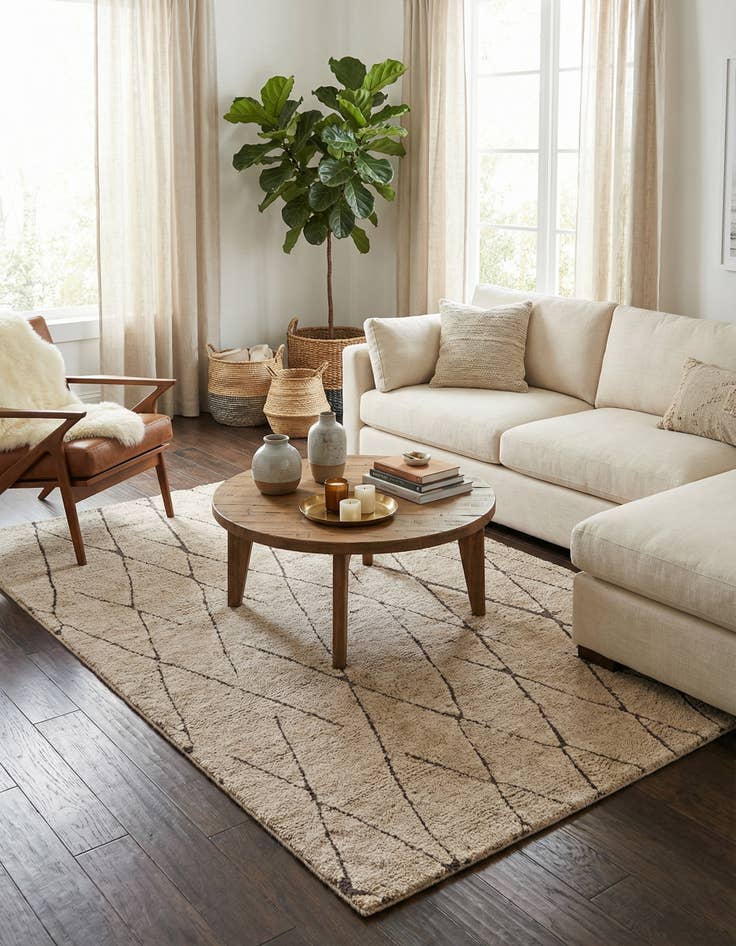 Detail image of 4' 1 x 6' 1 Atlas Moroccan Wool Rug