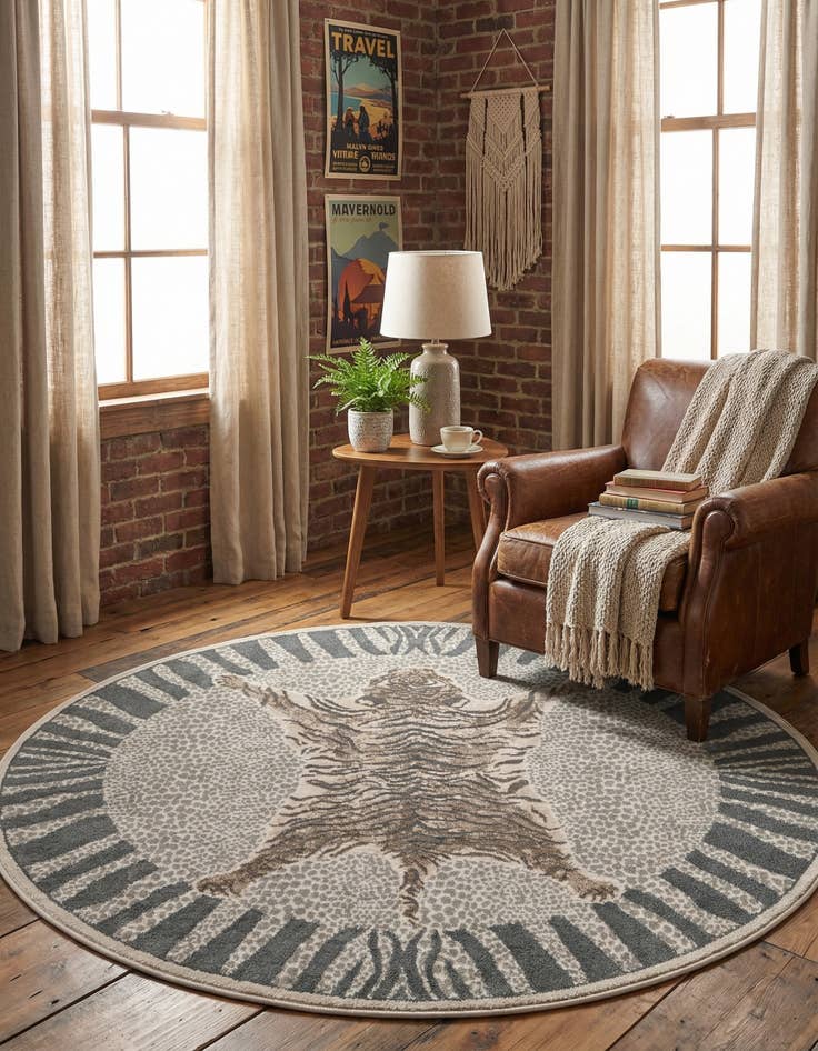 Detail image of 7' 10 x 7' 10 Safari Round Rug