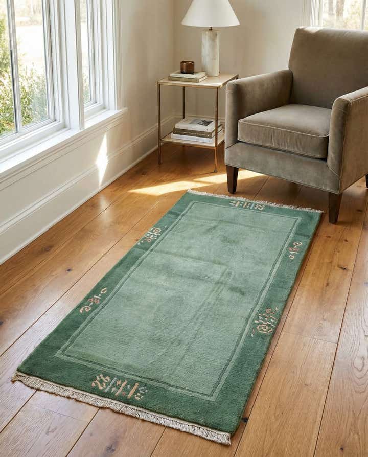 2' 4 x 4' 7 Hand Knotted Nepal Wool Runner Rug