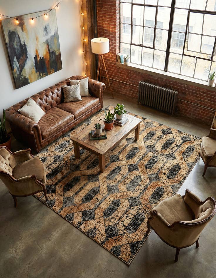 Detail image of 7' 10 x 7' 10 Saturn Square Rug