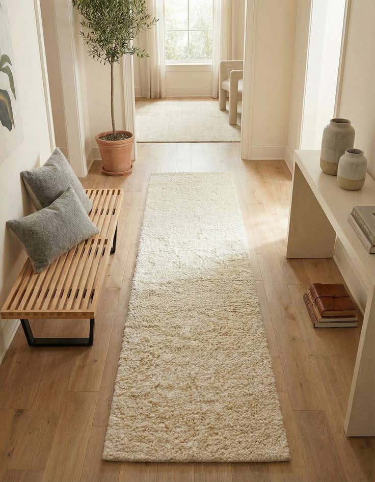 Detail image of 2' 7 x 12' Hand Woven Haka Deluxe Shag Runner Rug