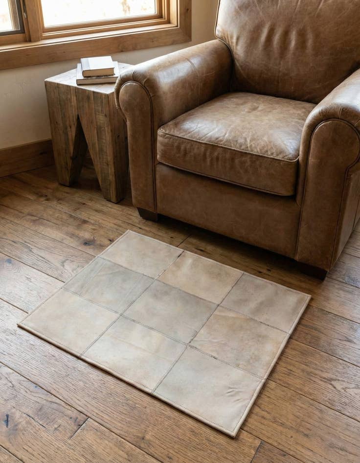 Detail image of 2' 1 x 3' 1 Cowhide Leather Rug