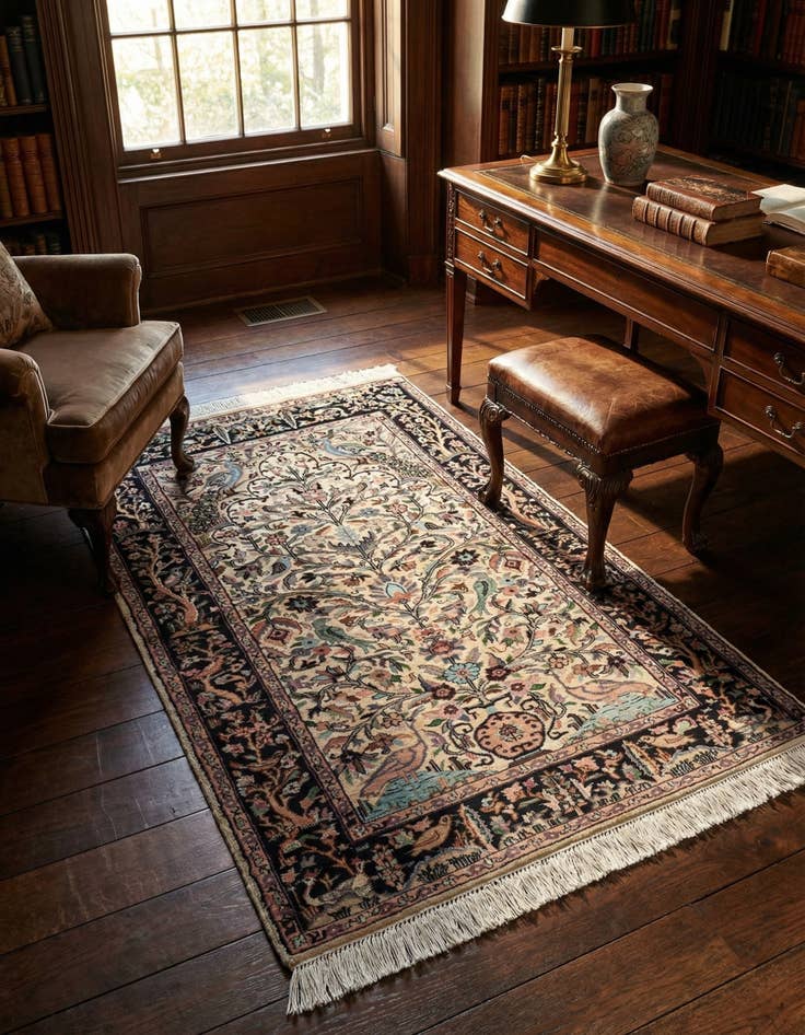 Detail image of 3' 1 x 5' 1 Hand Knotted Kashmir Oriental Rug