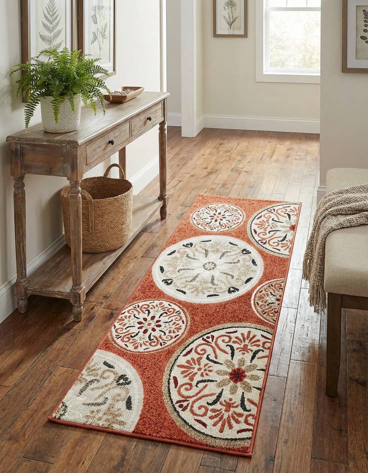 Detail image of 2' x 6' Washable Modern Indoor / Outdoor Runner Rug