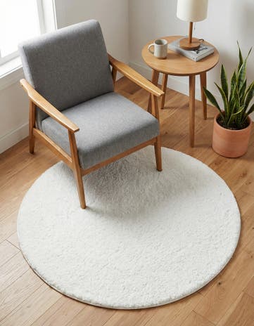 3' 3 x 3' 3 Solid Frieze Round Rug