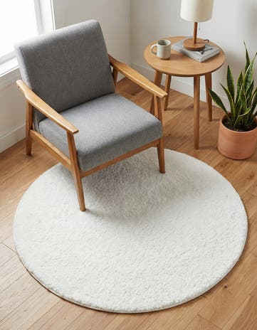 3' 3 x 3' 3 Solid Frieze Round Rug