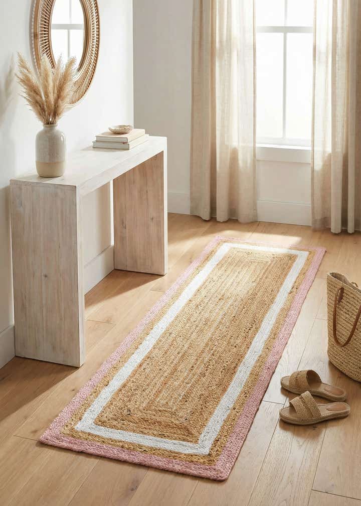 2' x 6' 1 Handmade Braided Jute Runner Rug