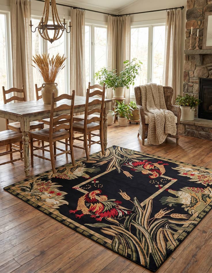 Detail image of 7' 10 x 7' 10 Pastoral Square Rug