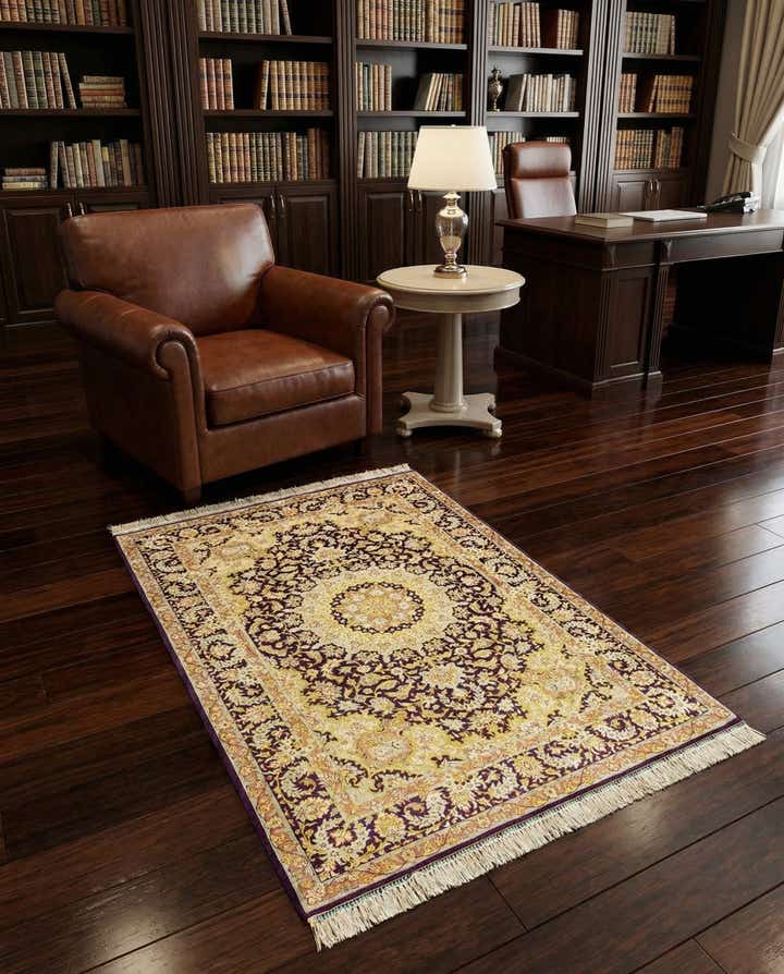 3' 3 x 4' 11 Ghom Silk Rug