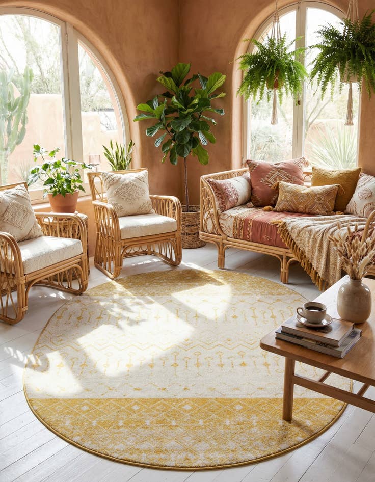 Detail image of  7' 10 x 10' Moroccan Trellis Oval Rug