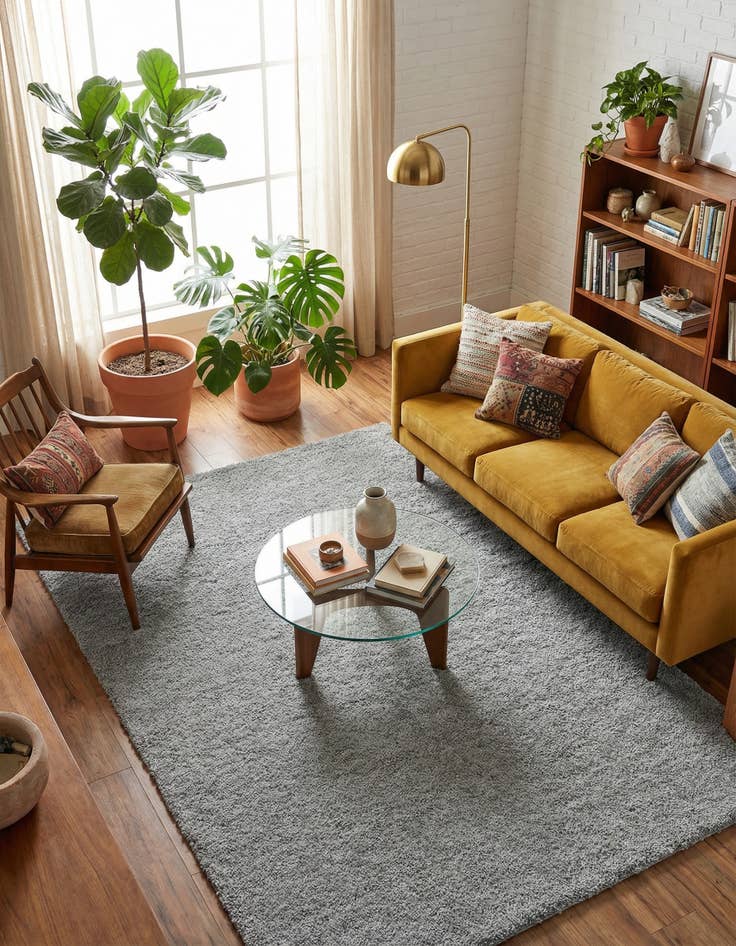 Detail image of  6' x 9' Soft Solid Shag Rug