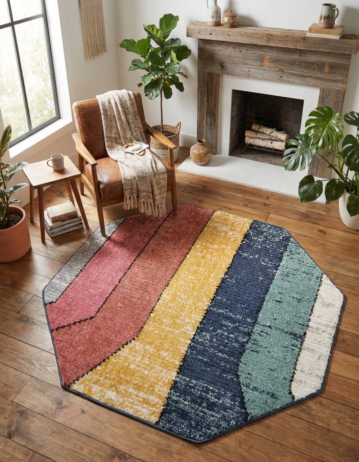 Detail image of 5' 3 x 5' 3 Tagine Octagon Rug