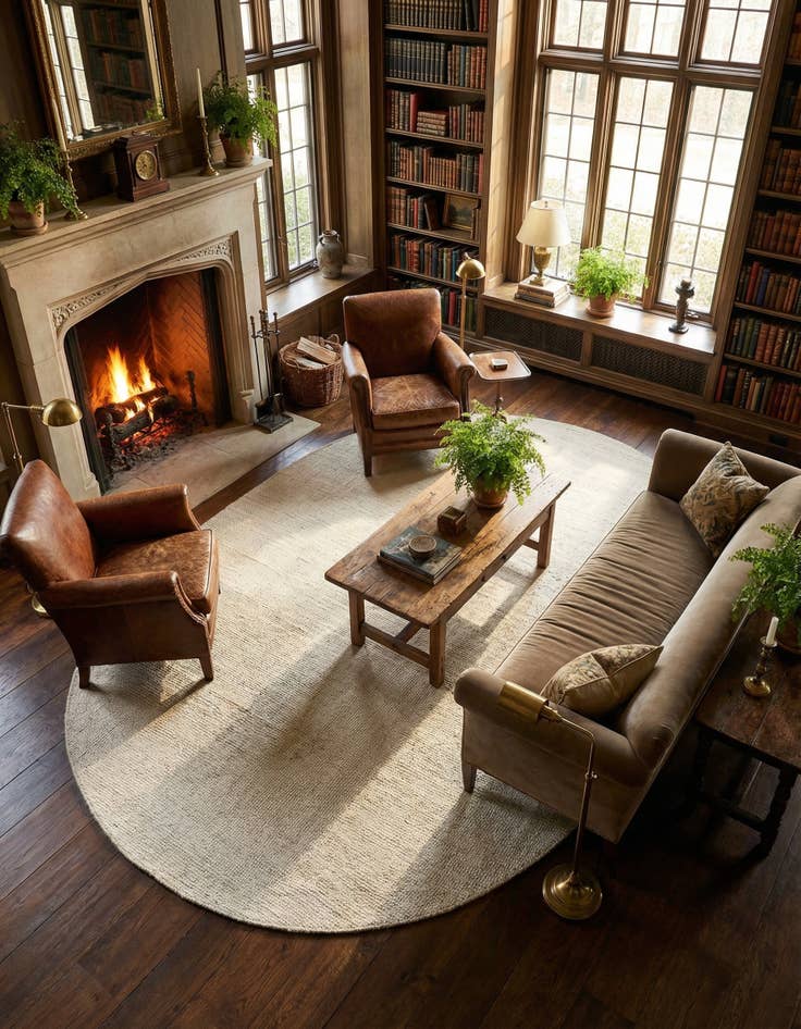 Detail image of  5' 1 x 8'  Hand Woven Jill Zarin English Manor Wool Oval Rug