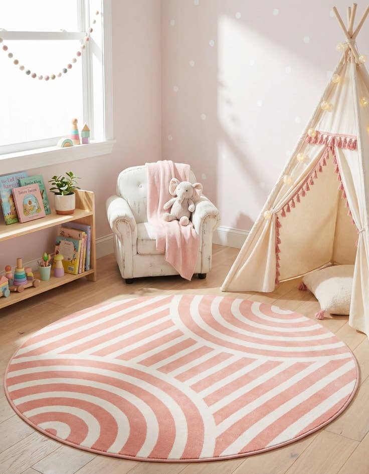 Detail image of 5' 3 x 5' 3 Whimsy Kids Round Rug