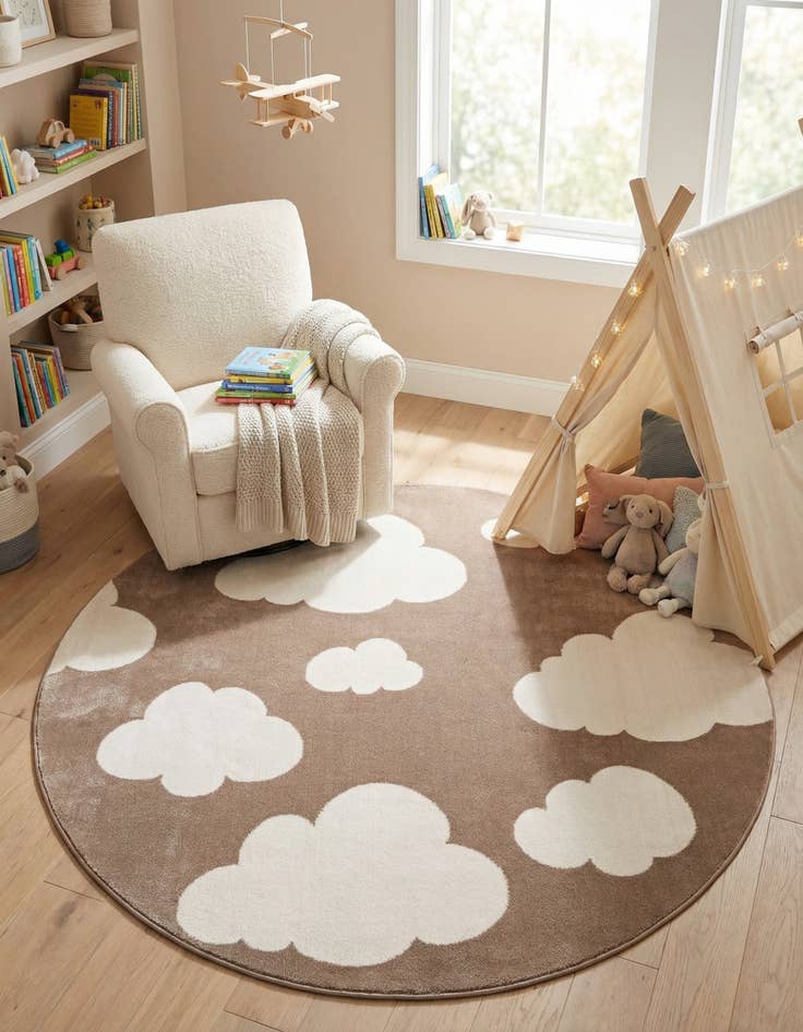 Detail image of 4' x 4' Whimsy Kids Round Rug