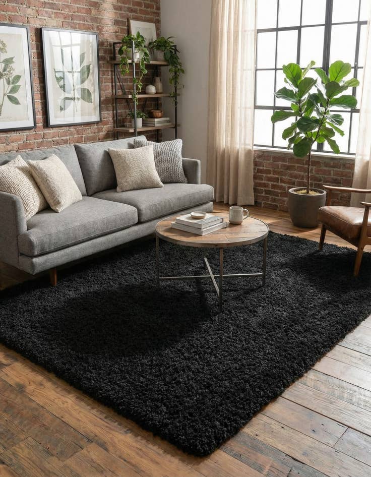 Detail image of 5' 3 x 8' Solid Shag Rug