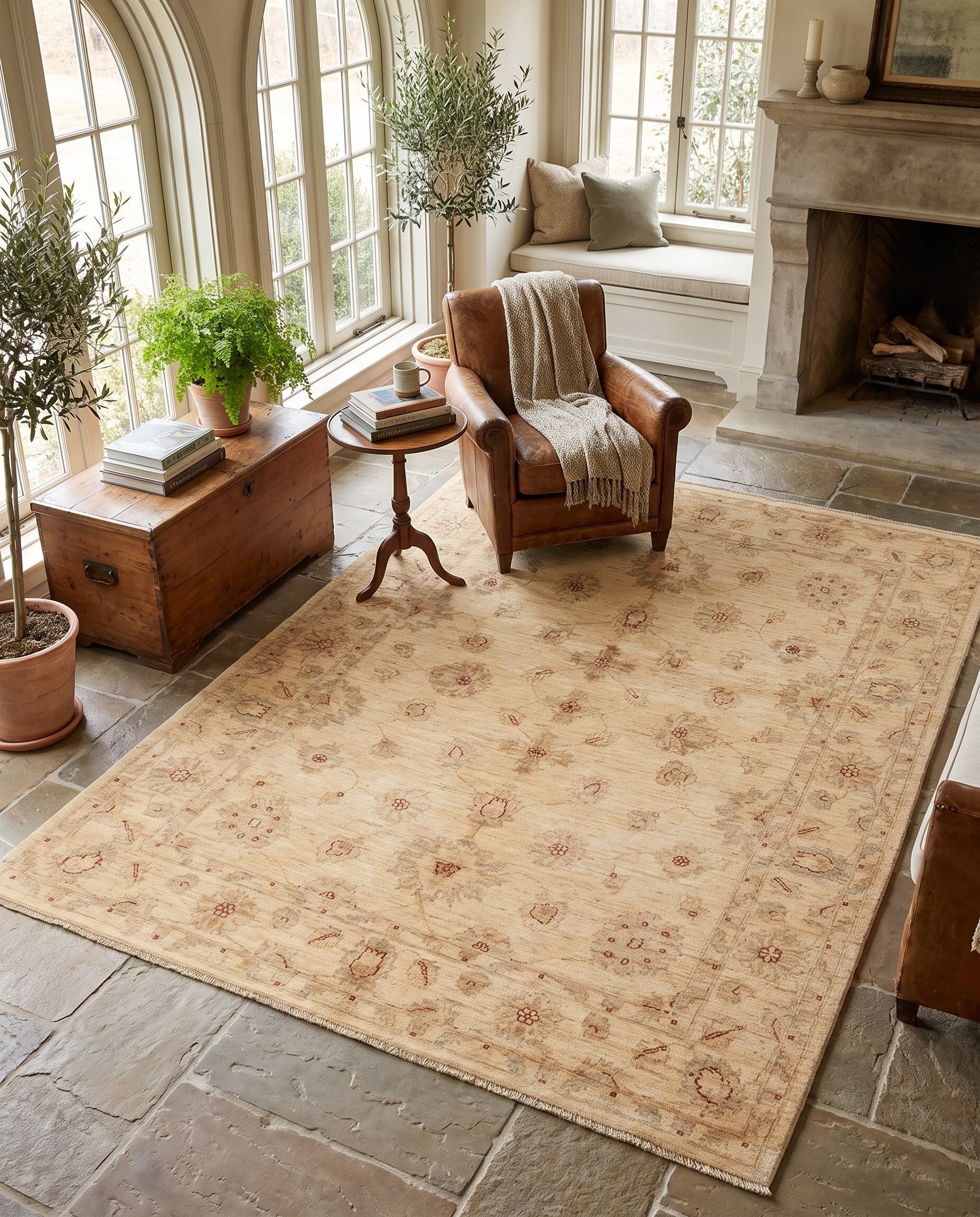 5' 2 x 6' 10 Hand Knotted Peshawar Ziegler Rug