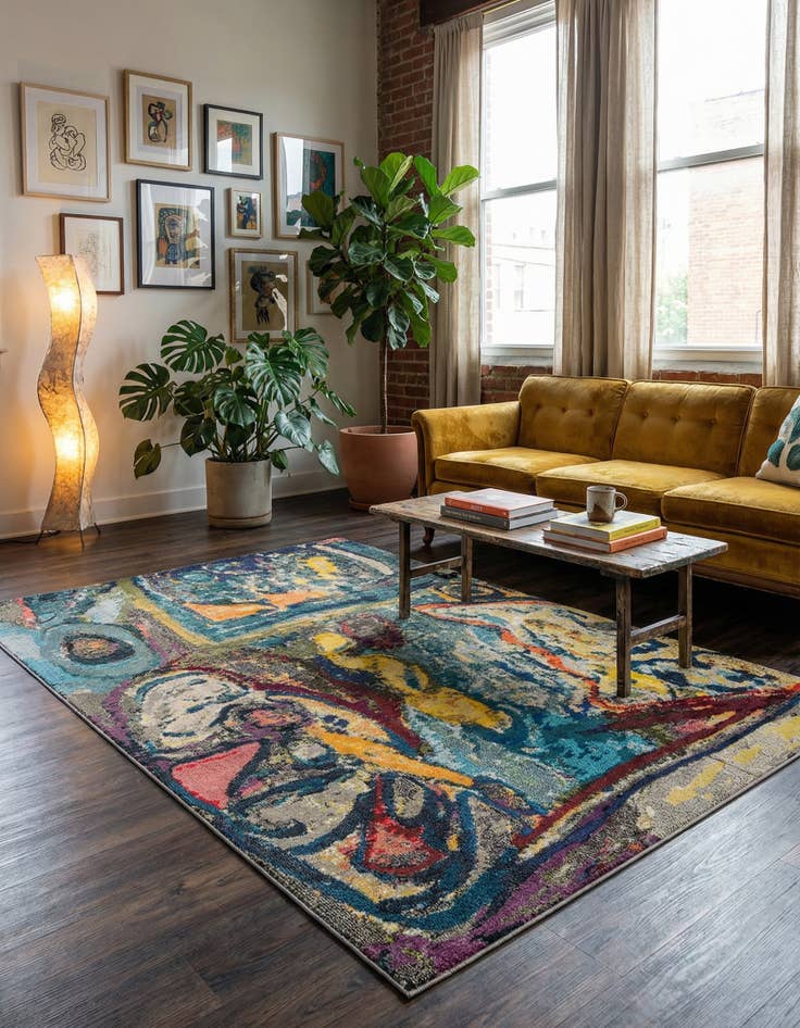 Detail image of 6' x 9' Washable Haerfest Rug