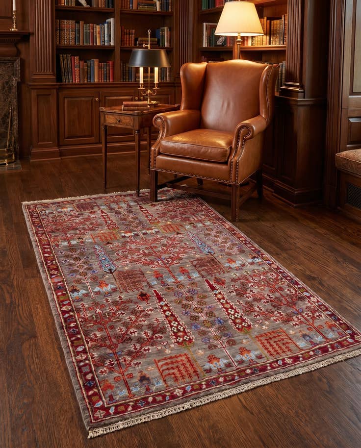 Detail image of 3' 4 x 4' 10 Hand Knotted Ariana Ziegler Rug