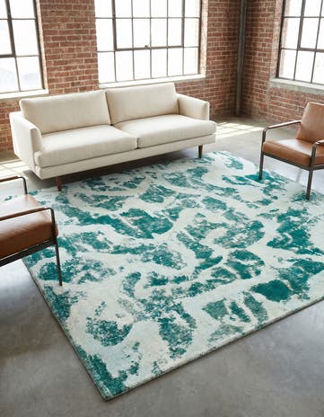 7' x 7' 10 Hand Knotted Ultra Vintage Persian Wool Square Rug