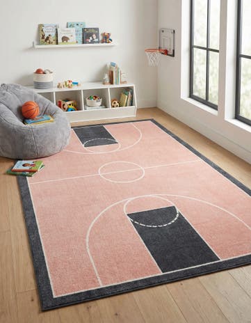 5' 3 x 8' Sports Washable Rug
