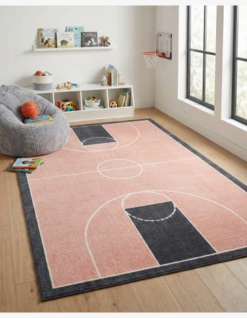5' 3 x 8' Sports Washable Rug