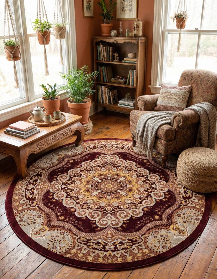 Detail image of 7' 10 x 7' 10 Kamala Washable Round Rug