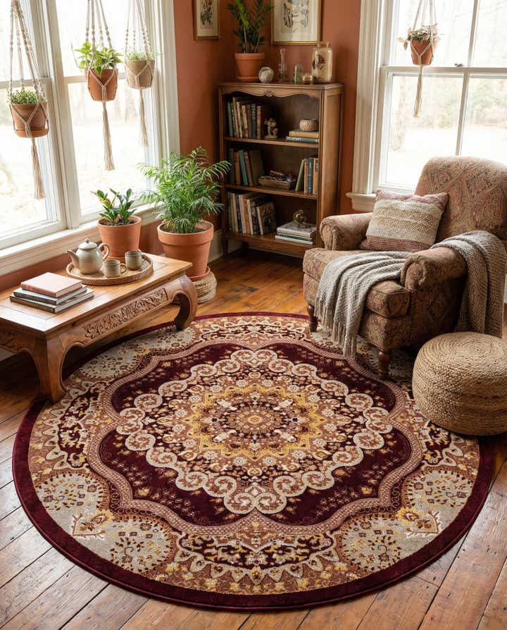 240cm x 240cm Kamala Washable Rond Vloerkleed