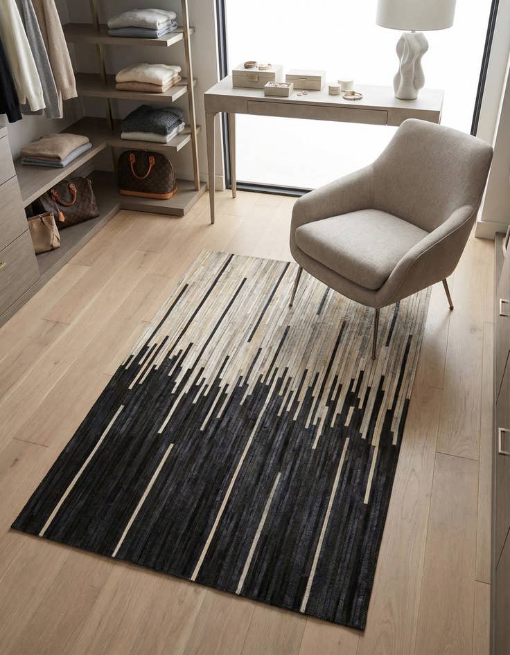 Detail image of 3' 1 x 5' 1 Cowhide Leather Rug