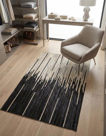 3' 1 x 5' 1 Cowhide Leather Rug