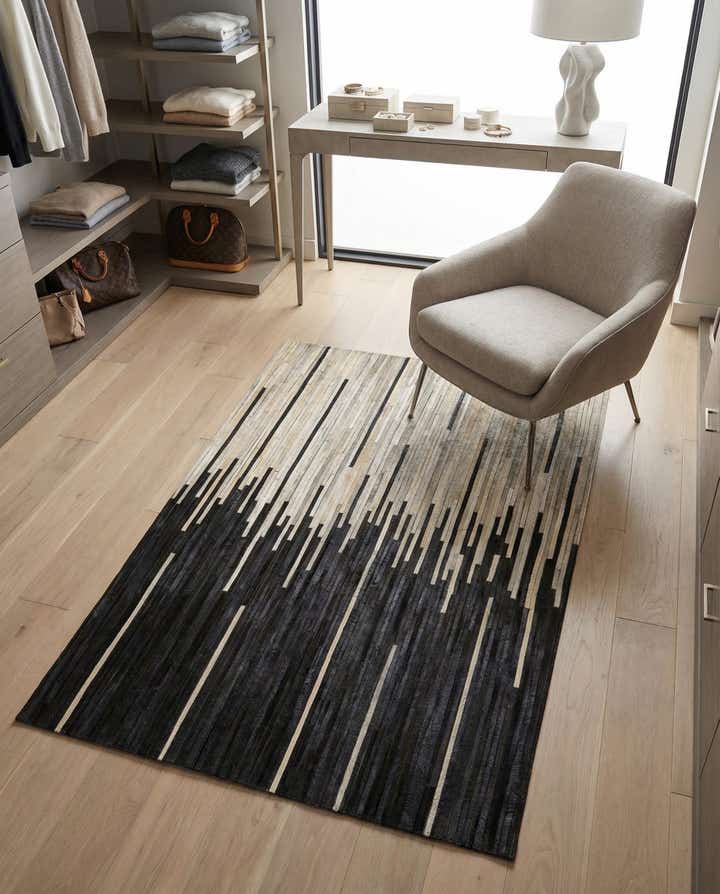 3' 1 x 5' 1 Cowhide Leather Rug