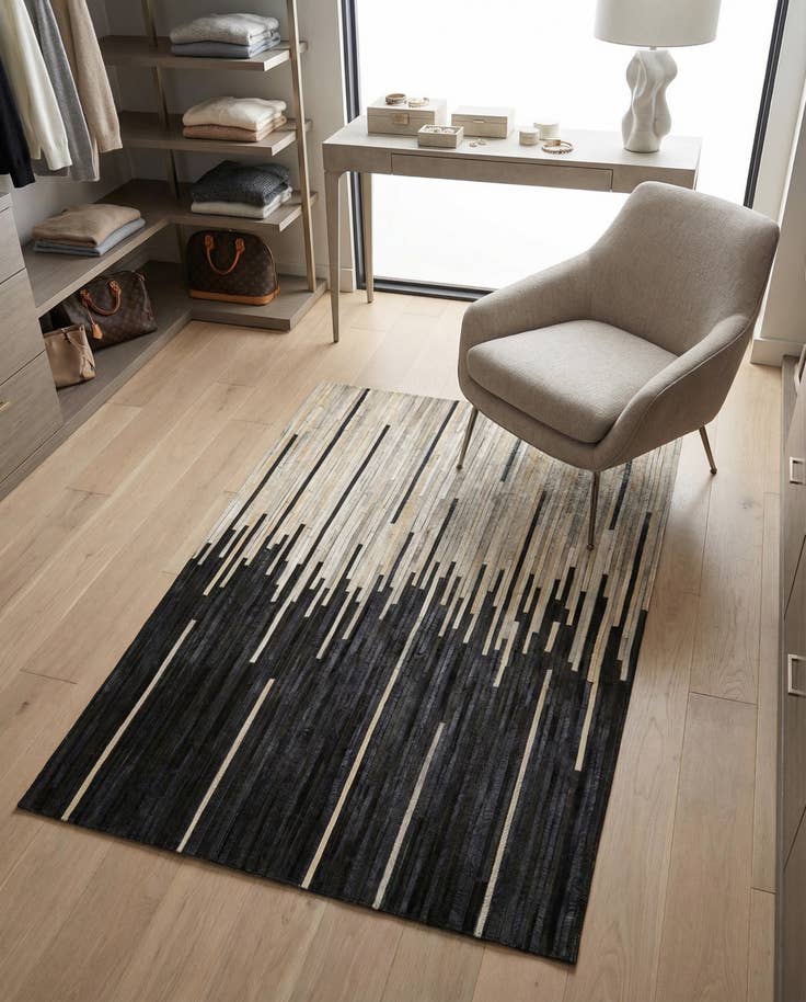 Detail image of 3' 1 x 5' 1 Cowhide Leather Rug