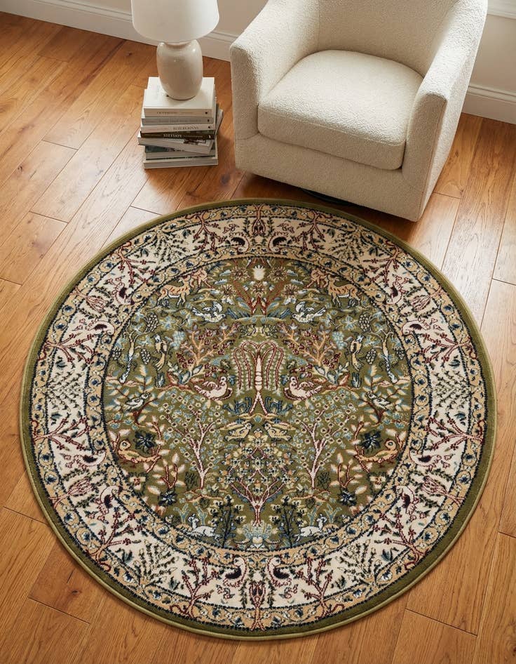 Detail image of 4' x 4' Nain Design Round Rug
