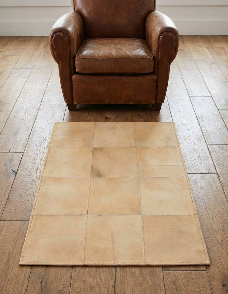 Detail image of 2' 1 x 3' 1 Cowhide Leather Rug