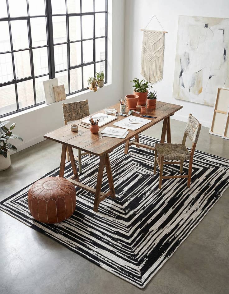 Detail image of 9' x 12' 2 Handmade Braided Chindi Rug