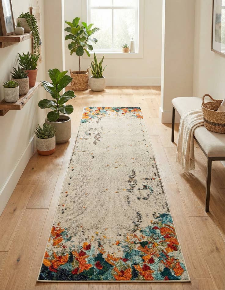 Detail image of 2' 7 x 10' Washable Theia Runner Rug