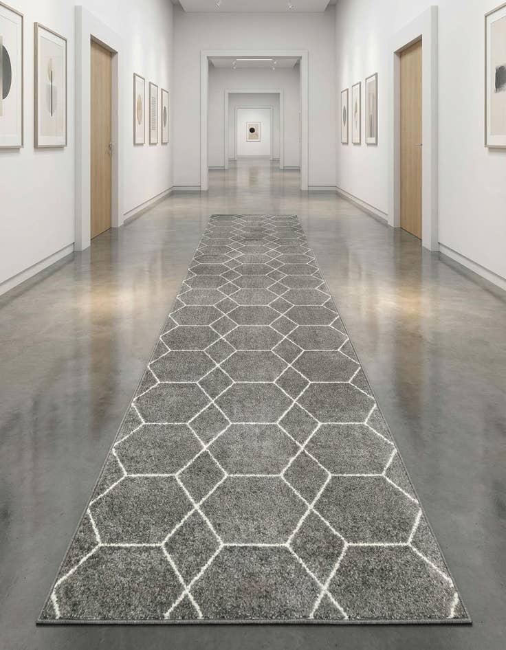 Detail image of 3' 3 x 19' 8 Lattice Frieze Runner Rug