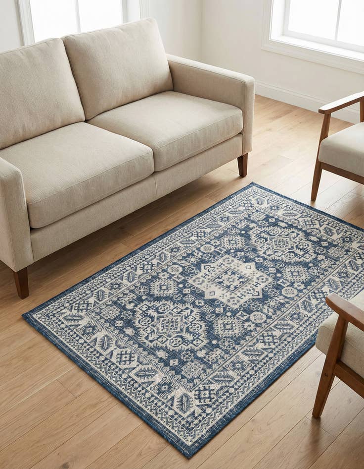 Detail image of 3' x 5' 3 Easy-Clean Aztec Indoor / Outdoor Rug