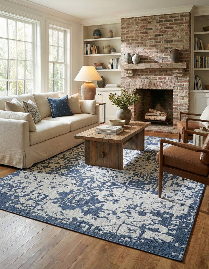 Detail image of 10' x 14' 1 Easy-Clean Traditional Indoor / Outdoor Rug