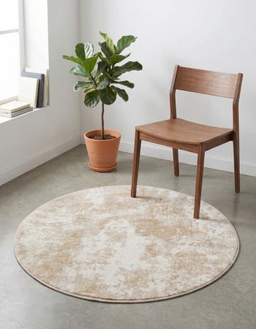Sand Aurora Round Rug