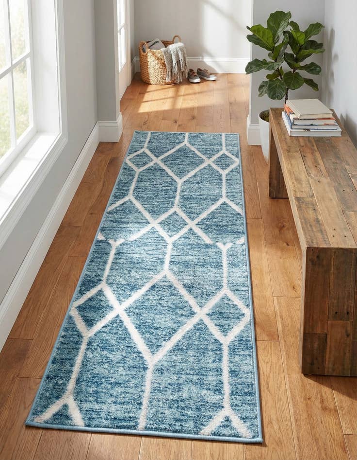 Detail image of 2' x 6' Lattice Trellis Runner Rug