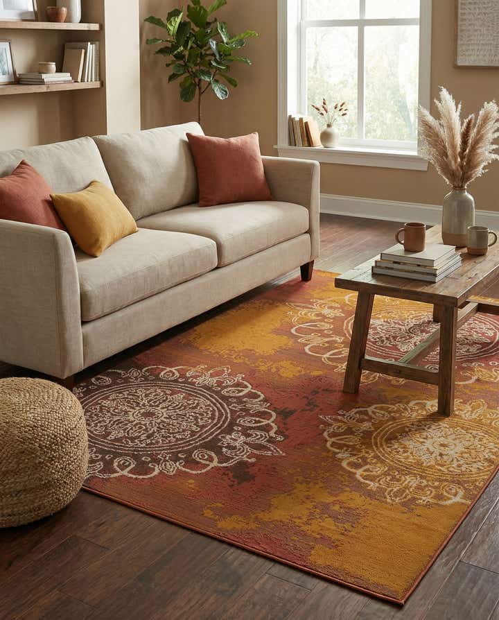 5' 3 x 8' Easy-Clean Modern Indoor / Outdoor Rug