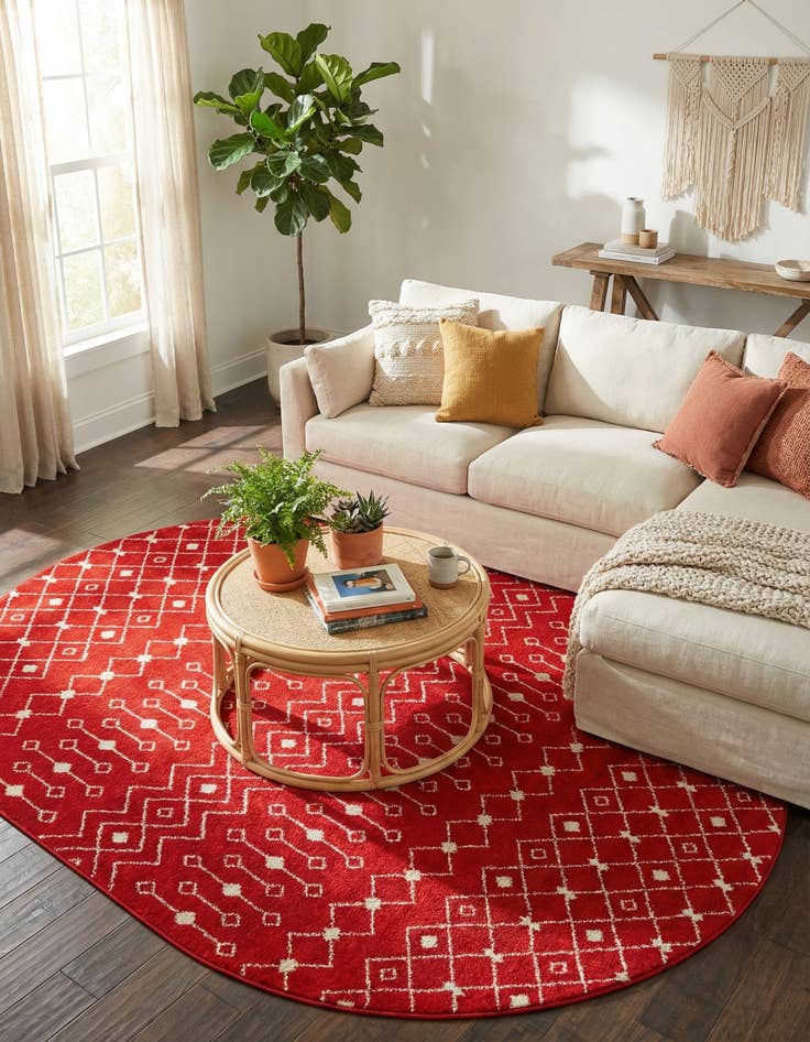 Detail image of 7' 10 x 10' Moroccan Trellis Oval Rug