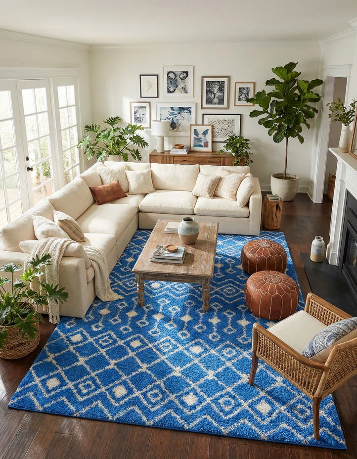 10' 8 x 14' Moroccan Trellis Shag Rug