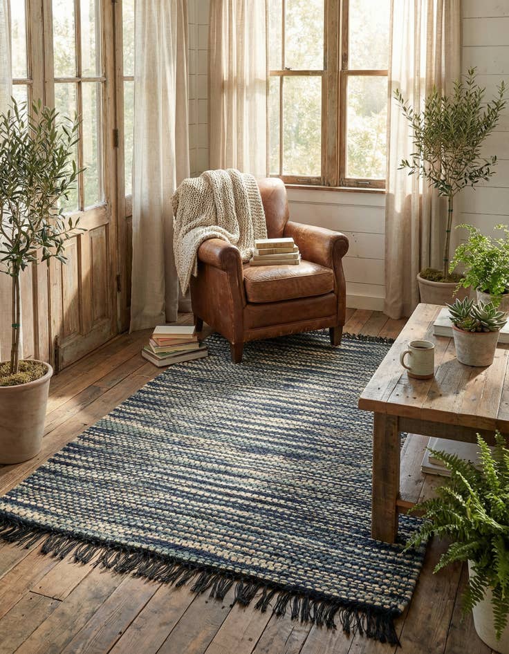 Detail image of 4' 1 x 6' 1  Hand Woven Chunky Jute Rug