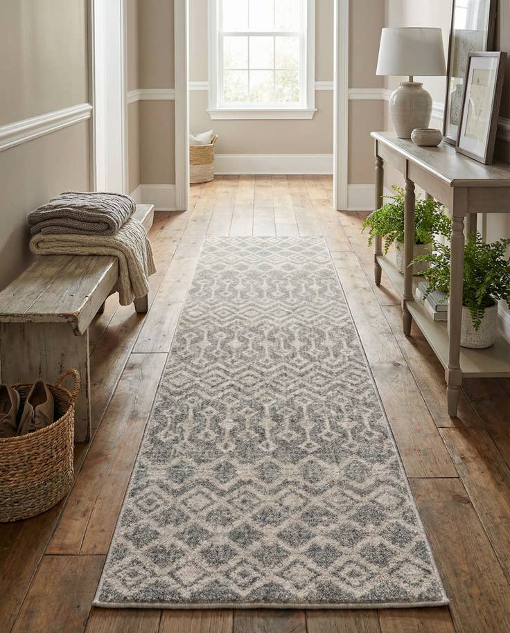 Detail image of 2' x 6' Eco Trellis Runner Rug