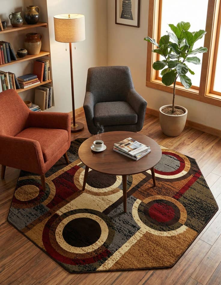 Detail image of 7' x 7' Cafe Octagon Rug