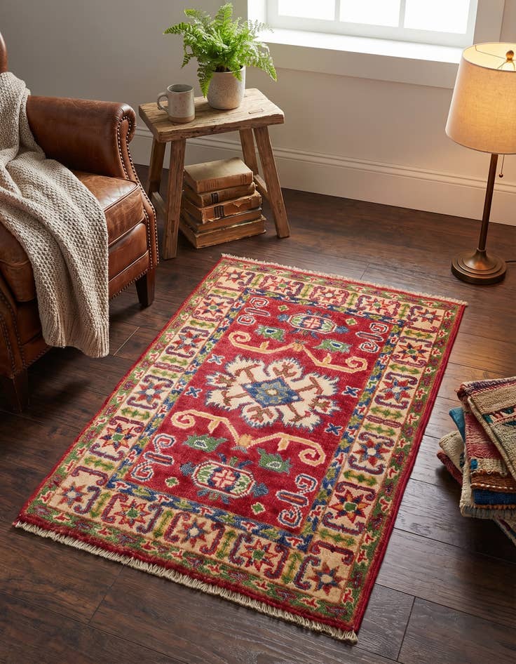 Detail image of 2' x 2' 11 Hand Knotted Kazak Rug